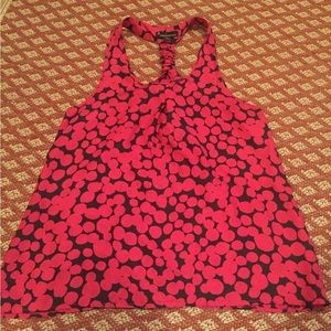 Pink and black patterned tank top blouse